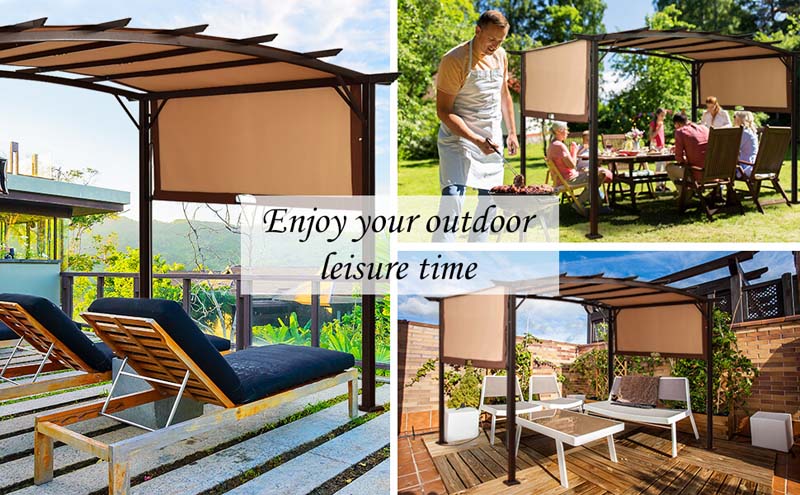 Versatile Applications: Discover numerous uses for this versatile canopy. Whether you're lounging beneath its shade, savoring leisure moments, or hosting friends in your garden, this canopy enhances outdoor experiences while providing an attractive decorative element.
