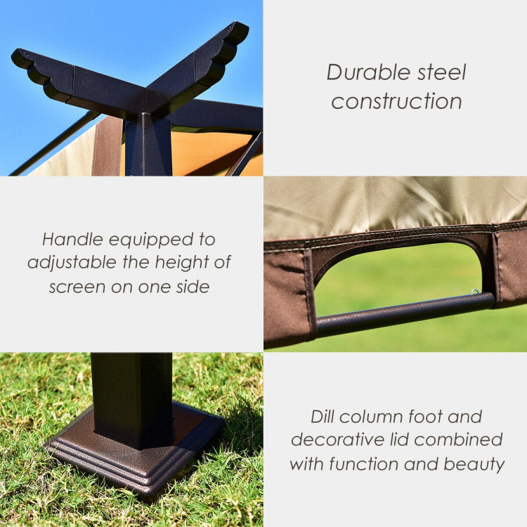 Impressive Stability: Boasting four separate side legs, this canopy guarantees premium stability, effectively withstanding strong winds. Its portable and compact design makes it perfect for outdoor camping trips.