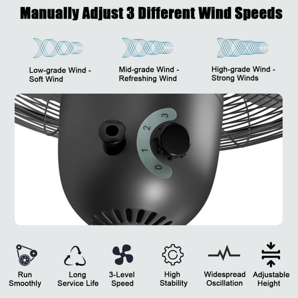 Customizable Cooling with 3 Wind Speeds: Enjoy the freedom to choose from three adjustable wind speeds - low, medium, and high - tailored to different situations and temperatures. Whether you're at the office or relaxing at home, this versatile stand fan ensures optimal comfort wherever it's placed.