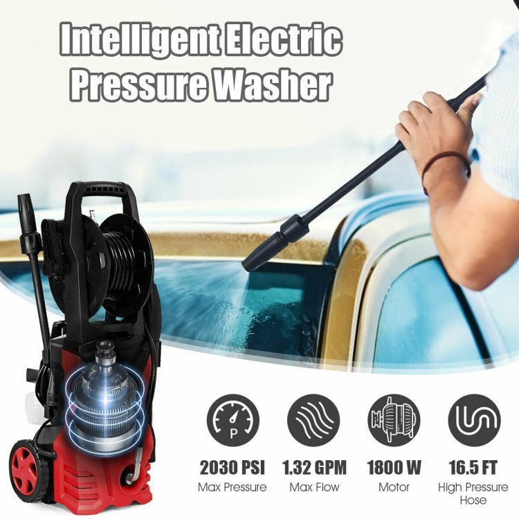 <strong> Ergonomic Design:</strong> Featuring durable casters and a pistol-style grip, it effortlessly maneuvers around obstacles for a seamless cleaning experience. Say goodbye to strenuous scrubbing – unleash the power of 2030PSI and 1.6 GPM to tackle any surface with ease.<br>