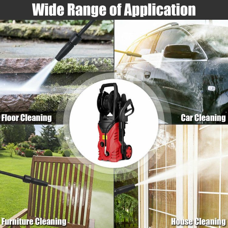 <strong> Powerful and Multifunctional Use:</strong> Harness the full potential of our high-pressure washer for a multitude of cleaning tasks! With its impressive force, it's perfect for sprucing up your garden, patio, cars, boats, driveways, and more. Let this powerhouse machine take your cleaning game to new heights.