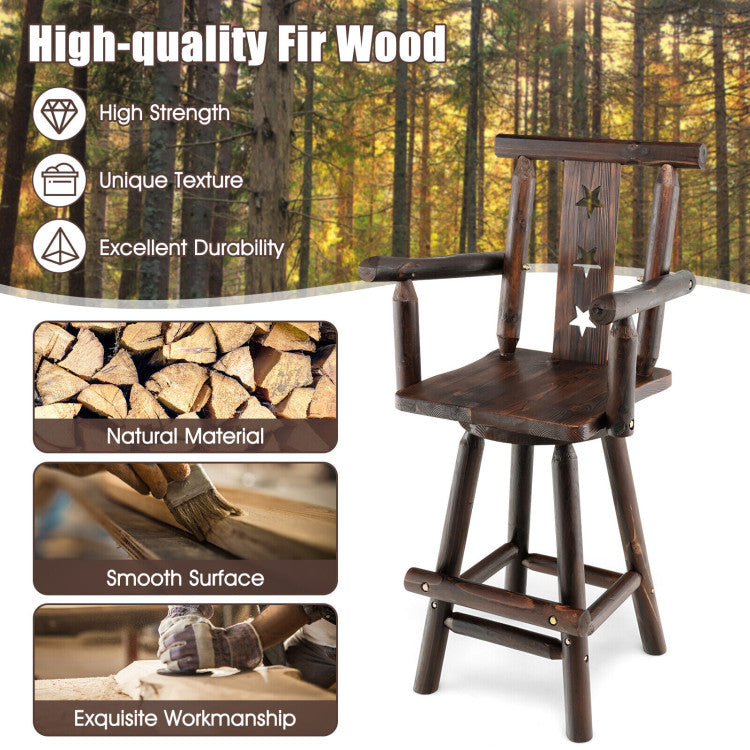 <strong>Solid Fir Wood Frame:</strong> It is the selected material that makes the bar stool stand out. Delicately made of high-quality fir wood, the stool shows perfect performance in superior stability and lasting durability. Besides, its sturdy structure enables a high bearing capacity of up to 330 lbs.
