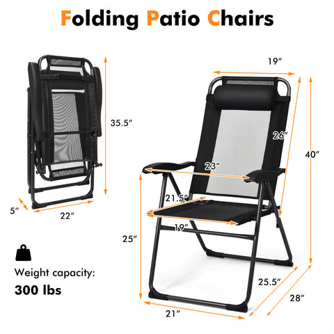 Ready-to-Use and Effortless Upkeep: Our foldable sling chairs arrive fully assembled for instant enjoyment. These weather-resistant patio folding chairs require minimal maintenance and easily withstand changing weather conditions. Ideal for your patio, deck, or garden.
