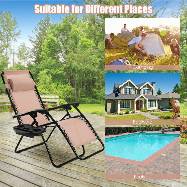 <strong>Easy to Store and Transport:</strong> With a folding design, the patio reclining chair can be folded easily, so that you can place it in a corner or store it in the trunk. These compact zero gravity chairs are suitable for various occasions, such as patio, poolside, beach, balcony, living room, etc.