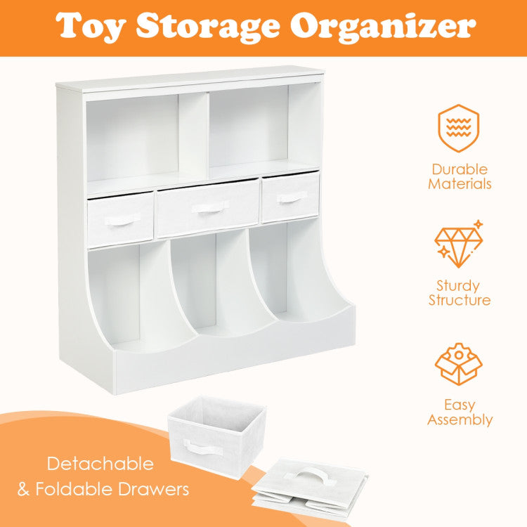 Convenient Three-Detachable Drawers: Our cabinet features three detachable drawers of different sizes, offering flexible storage solutions for your various needs. Easily find your belongings by sorting them into different drawers. When not in use, simply fold and store it in a closet without taking up much space.