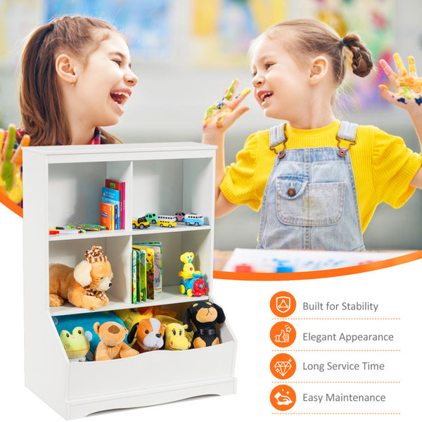 Safe and Kid-Friendly: Your child's safety is our top priority. This multi-bin bookshelf features smooth edges and a child-friendly height of 35 inches, making it easy for little ones to access their favorite toys and books without any worries.