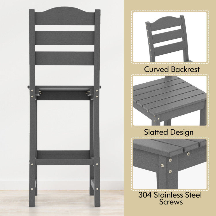 Enhanced Durability: Each part of our bar stool is secured with top-notch 304 stainless steel screws, ensuring superior stability and a longer lifespan. Plus, the slatted design allows for efficient water drainage during rainy days.