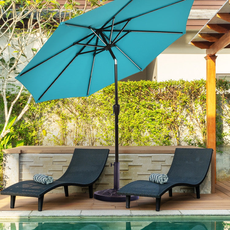  Elevate Your Outdoor Space: Enhance your patio or garden with this elegantly designed key circle umbrella base in a timeless bronze color, adding a touch of sophistication to your outdoor setting.