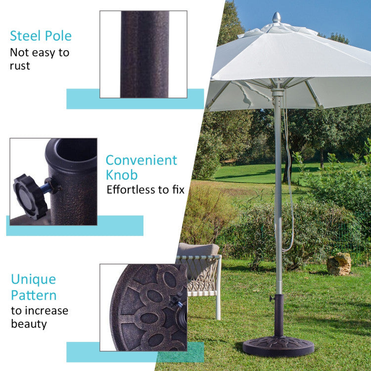 Maximum Stability: The large round base design guarantees a stable foundation for your umbrella, while the hand-turn knob securely locks the umbrella in place, giving you peace of mind during outdoor gatherings.
