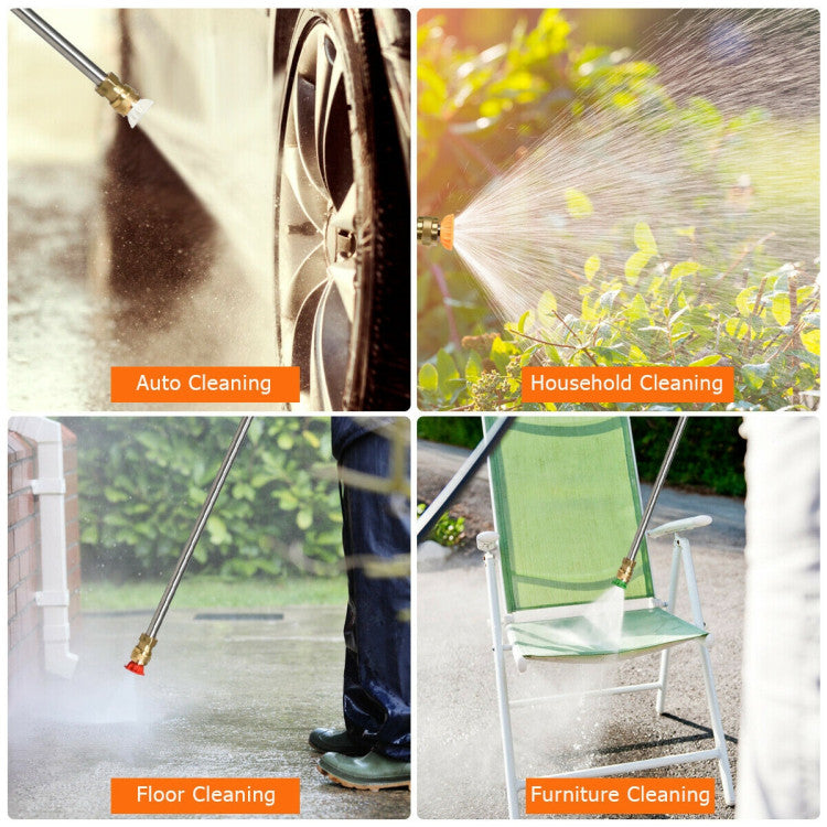 <strong>Multi-functional Pressure Cleaner:</strong> From cars to decks, driveways to siding, our pressure washers are your choice for instant cleaning results! Easily remove dirt, grime, oil, rust, and more. Say goodbye to frustrating tangles and get an easy clean every time with a tangle-free high-pressure water hose!