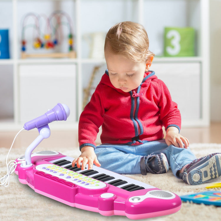 The Best Gift for Children: Discover the elegance of our electronic toy piano, a captivating addition to any room. Its stylish pink design is an instant attraction for every young girl. Perfect for kids aged three and up, this piano sparks creativity and nurtures a love for music, making it the ultimate gift choice!