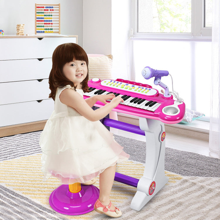 Environmentally Friendly Materials: Crafted from eco-friendly ABS and PP materials, this toy piano guarantees safety and health for your child. Its robust construction ensures stability and durability, while the smooth surface simplifies cleaning. A quick wipe with a damp cloth effortlessly removes any stains.