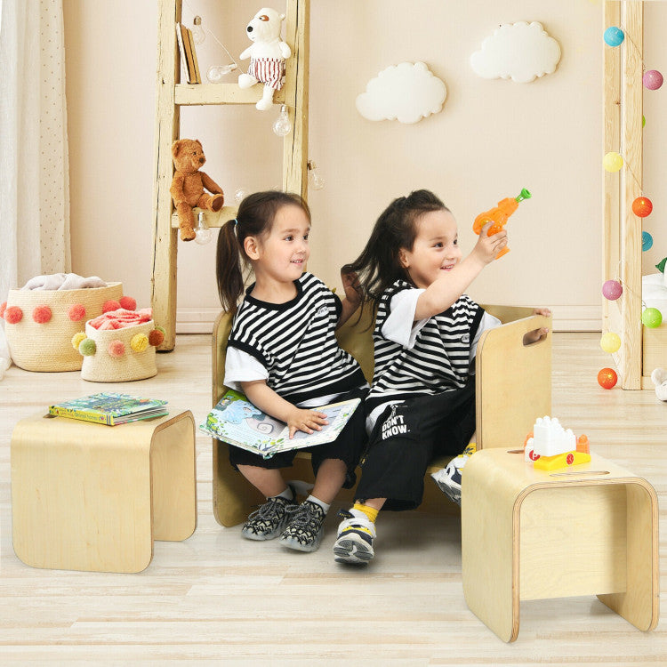 <strong>Ergonomic Handle and High Mobility:</strong> We designed comfortable handles on the tables and chairs to exercise children's independence. This way, this table and chair set has high mobility, and children can also move to an ideal position according to their preferences.<br>