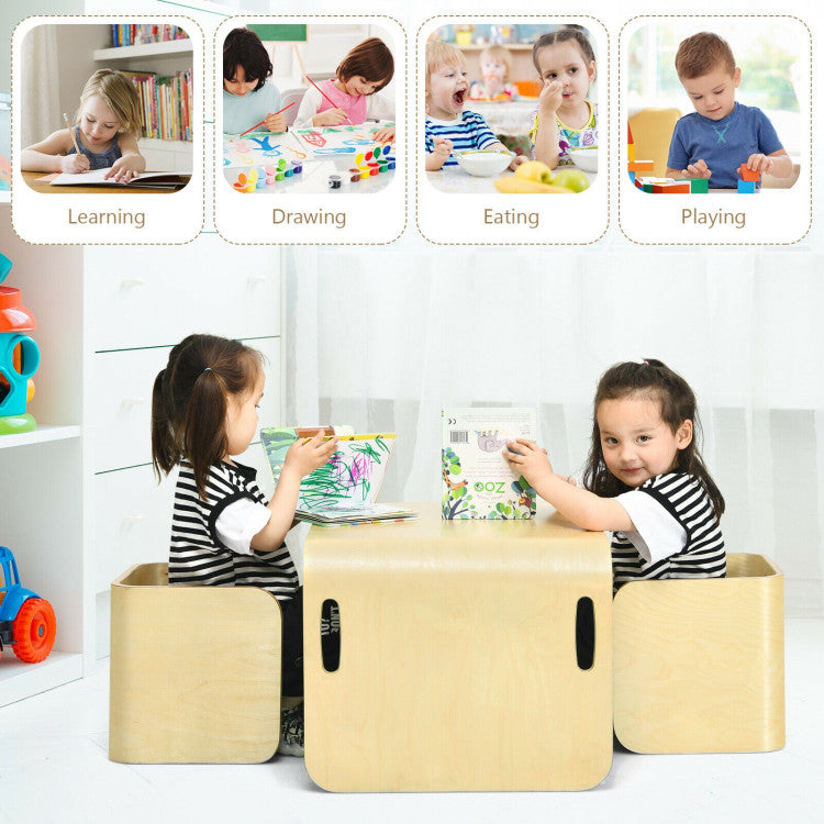 <strong>Multi-purpose Kids Furniture:</strong> This multifunctional kids' table and chair set has many uses, you can freely combine or place it into a table, chair, stool, desk, bench, side table, or even a shelf. Such furniture with both practicality and aesthetics can adapt to the needs of children in different stages of growth.