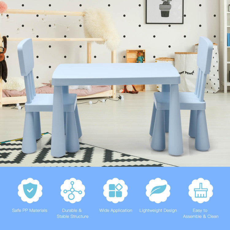 Simple Assembly and Easy Maintenance: Assembling this 3-piece kids desk and chairs set is a breeze with the comprehensive instructions provided, requiring just 4 simple steps. The smooth and waterproof surface can be easily cleaned with a damp cloth, ensuring effortless maintenance. This adorable set is ASTM certified and makes a perfect gift for kids aged 1 to 7 years old.