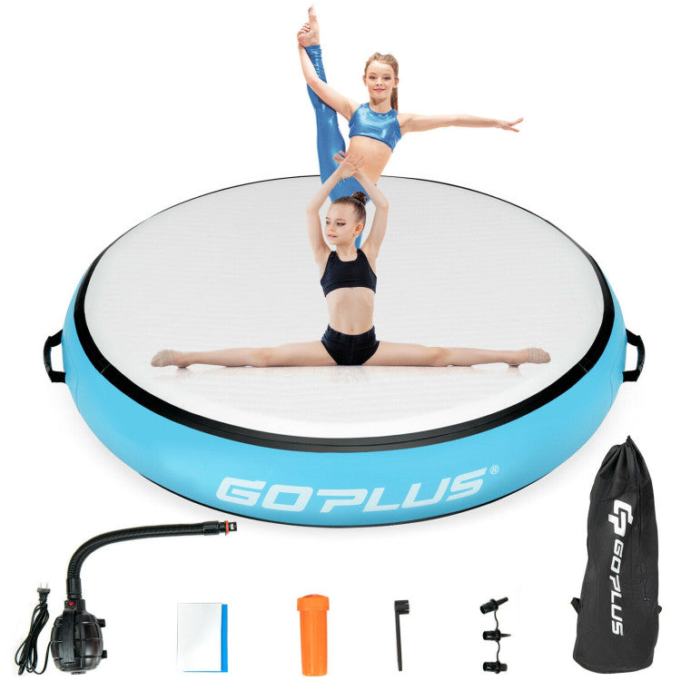 <strong>Practical Accessories:</strong> The inflatable gymnastic mat comes complete with essential tools. Utilize the powerful electric pump for quick inflation, store the mat effortlessly in the provided handbag after deflation, and rely on the included toolkit for any necessary repairs. Elevate your experience with these practical accessories.