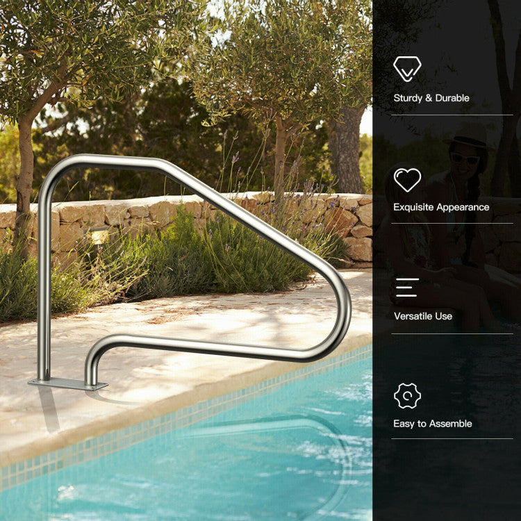 <strong> Ideal for Residential Commercial Use:</strong> Not only can the handrail be used in the home courtyard, but it is also suitable for swimming natatoriums, holiday resorts, infinity-edge swimming pools, and more commercial places. The striking perfect balance between functionality and practicality is sure to be a good complement to any pool.
