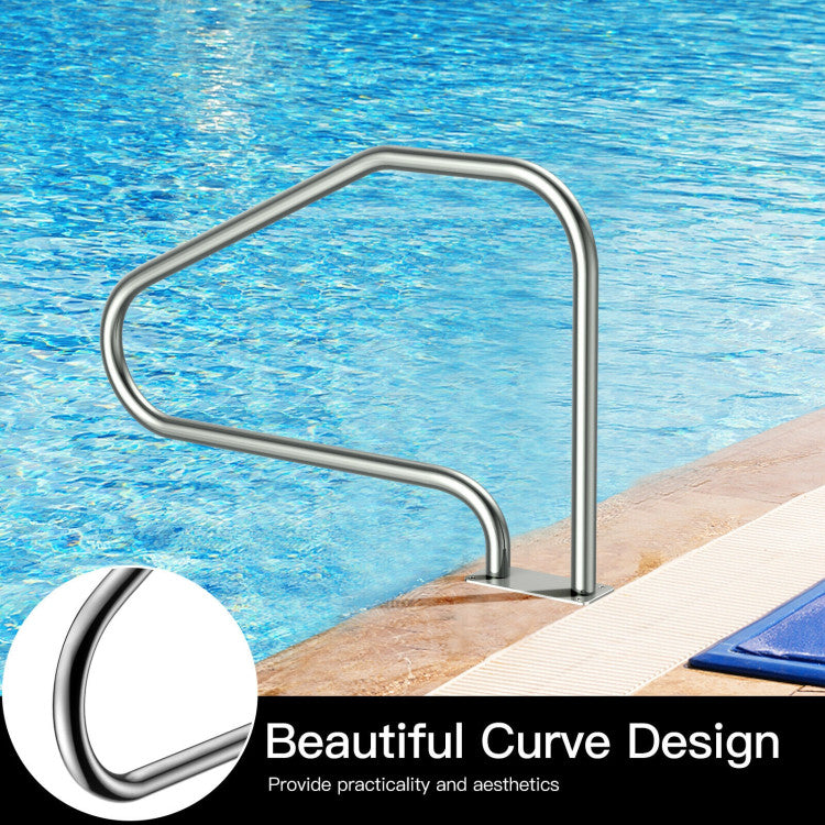 <strong>Return to Deck with Higher Safety:</strong> Mounting a swimmer-friendly handrail for the inground pool can improve swimming safety, to get rid of the accidents of swimmers slipping from the steps up and down the pool. The handrail also doubles swimmers' enjoyment of swimming by making them more convenient.