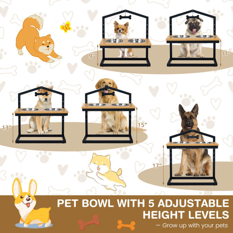<strong>Raised Feeder with 5 Height Levels:</strong> Revolutionize your pet's mealtime with our cutting-edge raised feeder. This ingenious design promotes a healthy eating posture, easing stress on joints and providing optimal comfort. Plus, with 5 adjustable height levels, it adapts to your pet's growth for long-lasting use.