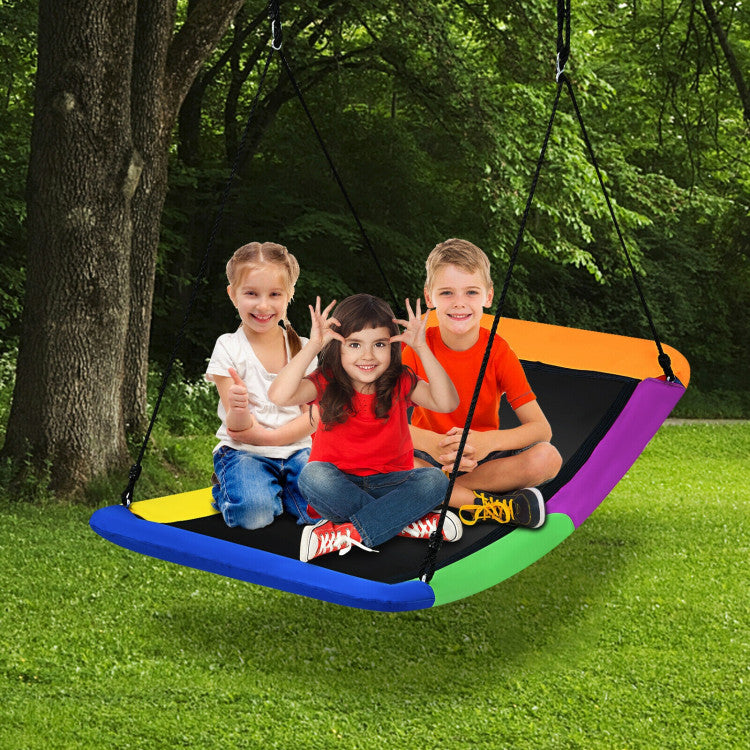 Nonstop Entertainment for Children: Unleash endless joy with our innovative all-directional curved swing, setting it apart from traditional swings and ensuring boundless amusement for your kids. Its vibrant colors (blue/green/multi-color) effortlessly captivate both young ones and adults, creating a swinging experience the whole family can relish.
