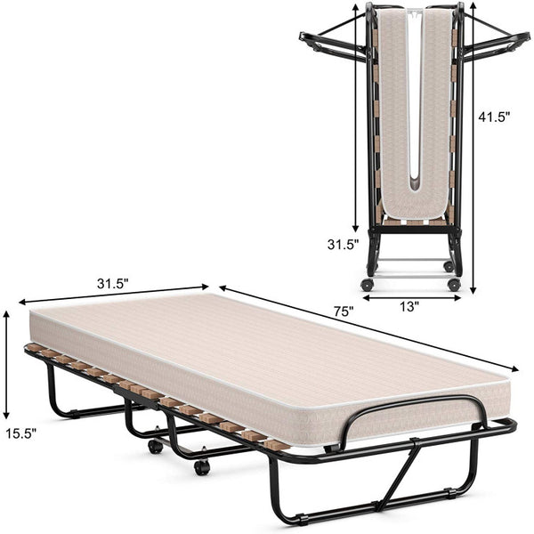 Quick Assembly and Easy Maintenance: With clear instructions, setting up the folding bed is a breeze. It's a quick solution when a guest arrives, as you can easily place it in your extra living space. The zippered cover is removable for easy cleaning and maintenance, ensuring hassle-free care.