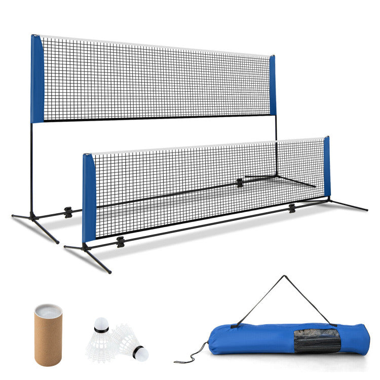 <strong> Portable Convenience:</strong> Includes a handy PE Storage Bag for easy transportation. This portable badminton net stand is perfect for on-the-go outdoor play. Complete with 2 Shuttlecocks with nylon feathers and a convenient EVA front for storage and transport.
