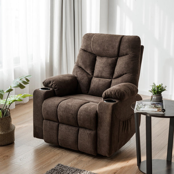 Durable and Comfortable Construction: Crafted with a high-quality metal frame and padded with a high-density sponge, our reclining chair guarantees long-term durability and can support up to 330 lbs. The soft and cozy fabric provides a delightful tactile experience, while the high-density sponge offers exceptional support for ultimate comfort.