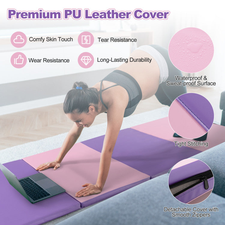 <strong>PU Leather Cover:</strong> Experience unmatched durability with our mat's high-quality PU leather cover, designed for longevity with tight stitching and easy maintenance. Its waterproof and smooth surface makes cleaning effortless, while the zippered design allows for convenient removal and deep cleaning.