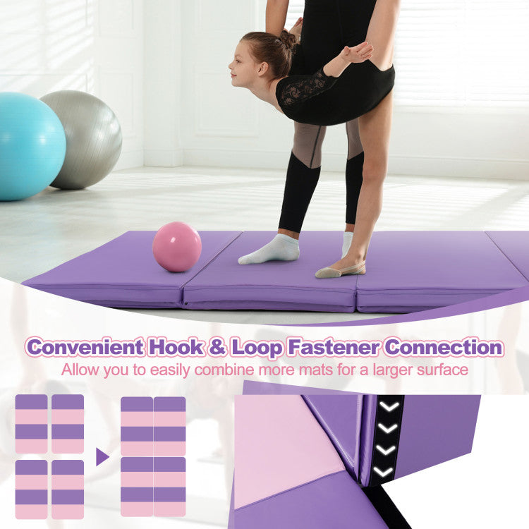 <strong>Attach More Mats If Needed:</strong> Create your ideal workout space by connecting additional mats with the built-in hook and loop fasteners. Each mat measures 8 ft x 4 ft x 2 inches, offering a spacious and customizable exercise area to suit your needs.<br>