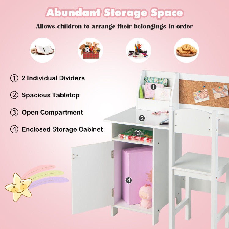 <strong>Abundant Study and Storage Space:</strong> The kids study desk offers abundant storage space, ergonomic design, and premium materials for a comfortable and organized study environment.