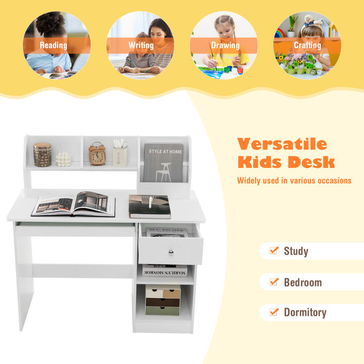 <strong>Versatile Kids Desk:</strong> The modern and minimalist desk, is perfect for various settings like bedrooms, studies, or dormitories, blending seamlessly with any decor style.