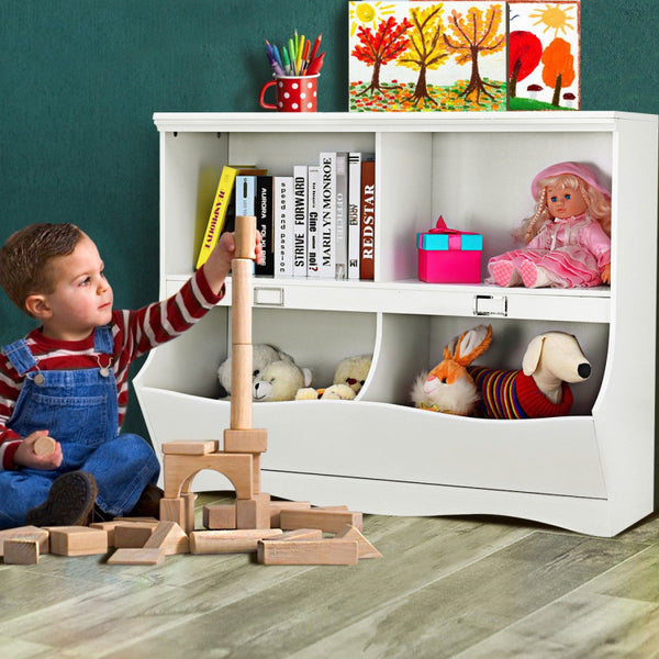 Durable and Sturdy Construction: Crafted from solid MDF, this children's storage unit is built to last. Its heavy-duty materials ensure extended durability, and the scientifically designed structure can handle various books, magazines, and toys with ease. It's a reliable and sturdy storage solution for long-term use.
