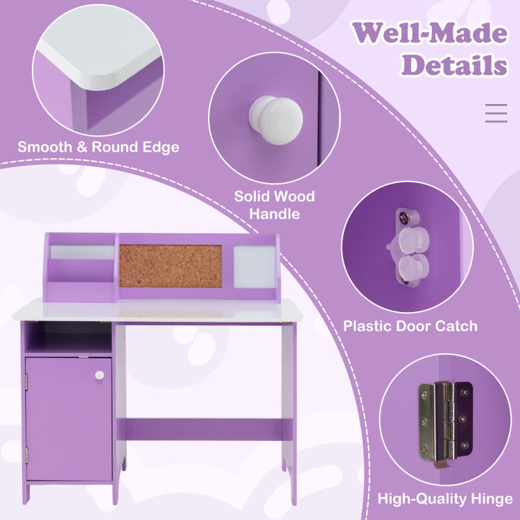 <strong>Well-made Details:</strong> The student writing desk is equipped with 2 cable management holes to keep the study area free of clutter. Additionally, the smooth and anti-scratch surface is easy to wipe clean, saving time and effort.