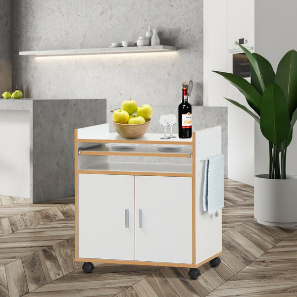 Durable and Strong Construction: Crafted from high-quality engineered wood, our kitchen cart exhibits remarkable strength and toughness. The sturdy construction ensures a high load capacity of up to 33 lbs for the countertop. Enhanced metal screw connections guarantee superior reliability.