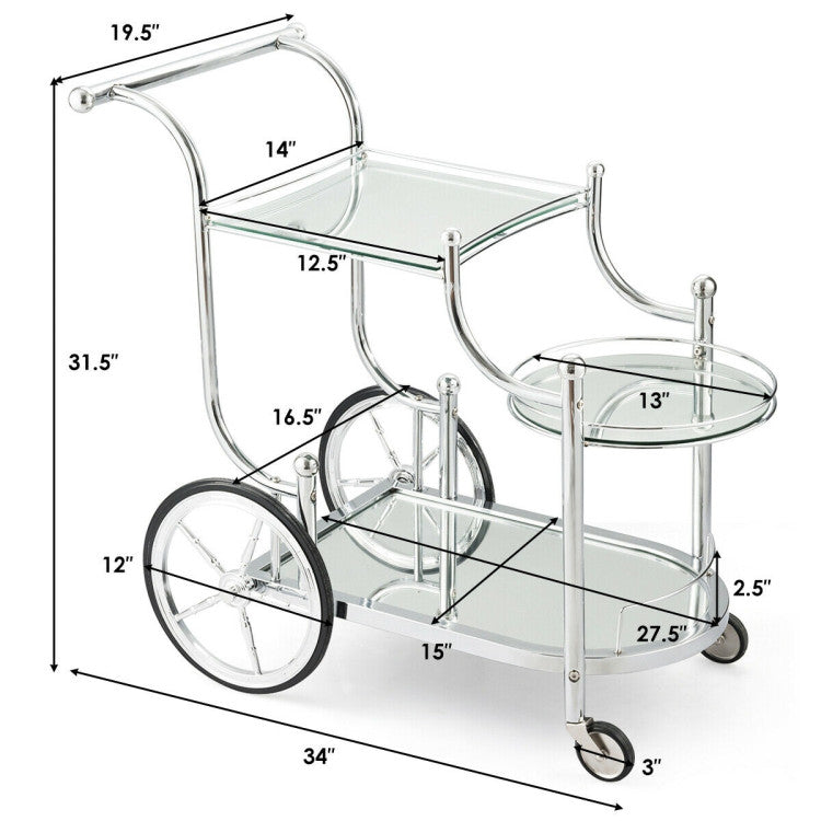 Quick Assembly and Easy Maintenance: This multi-function glass cart can be easily assembled following the provided instruction manual. The smooth surface of the cart makes cleaning a breeze—simply wipe away any dirt or stains with a dry or wet cloth, keeping it looking pristine and ready to serve.