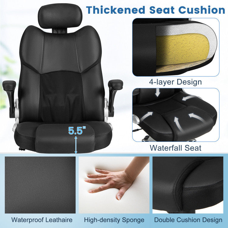 <strong> Comfortable Sitting Experience:</strong> Experience unmatched comfort with our ergonomic office chair. Designed with a curved backrest and removable lumbar cushion, it protects your spine while the thickened seat cushion ensures cozy sitting. Enjoy the double cushion waterfall seat design for ultimate relaxation during long work hours.
