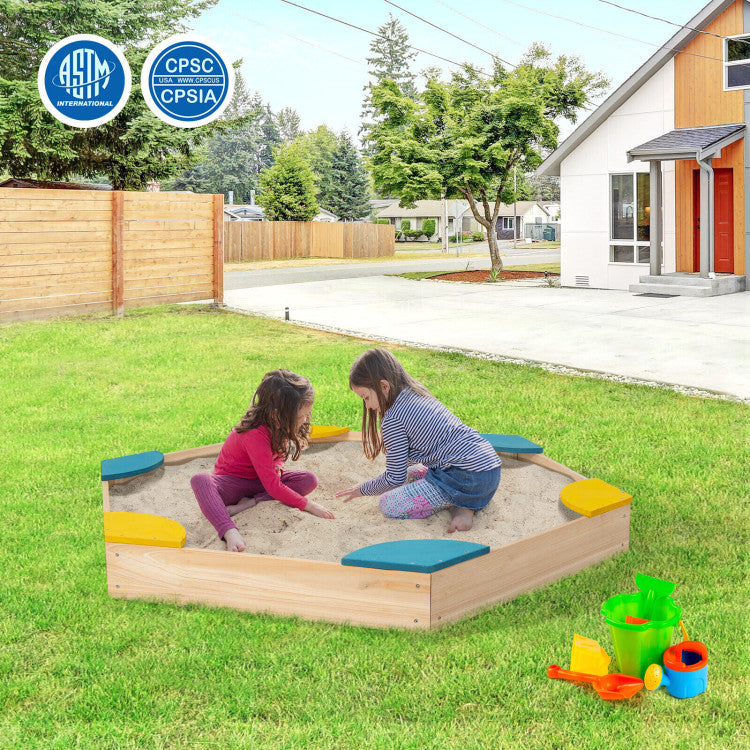 <strong> Spacious Area for Collaborative Play:</strong> Featuring a large play area, our kid's sandbox encourages social interaction and teamwork among children. Reinforced connections ensure the structure's stability, supporting a maximum sand weight of 705 lbs. Let your child's creativity flourish as they explore and create alongside friends.