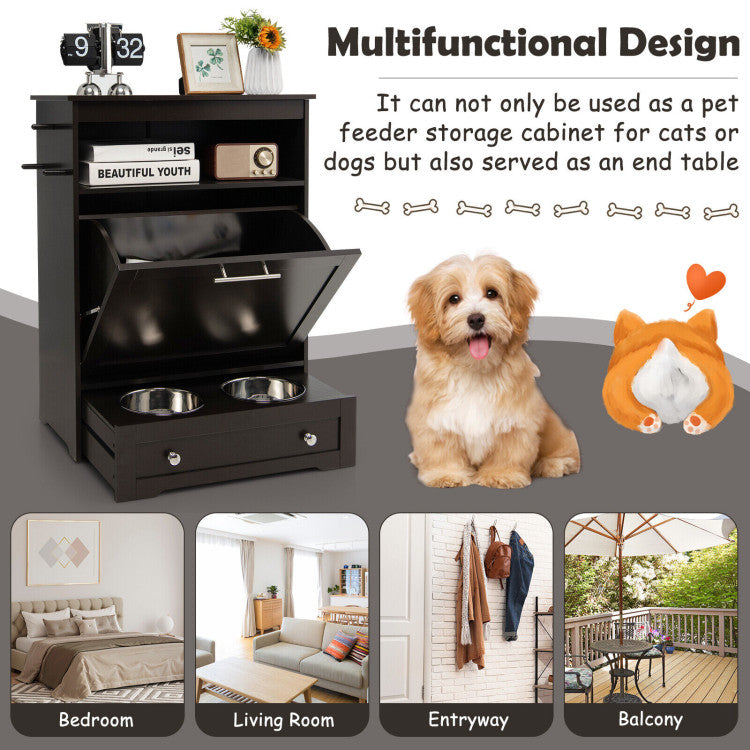 <strong>Versatile Use and Easy Assembly:</strong> Our pet storage cabinet seamlessly integrates with your home decor, combining style with functionality. Assembly is a breeze with user-friendly instructions and clear illustrations, ensuring a quick setup of this essential pet accessory.