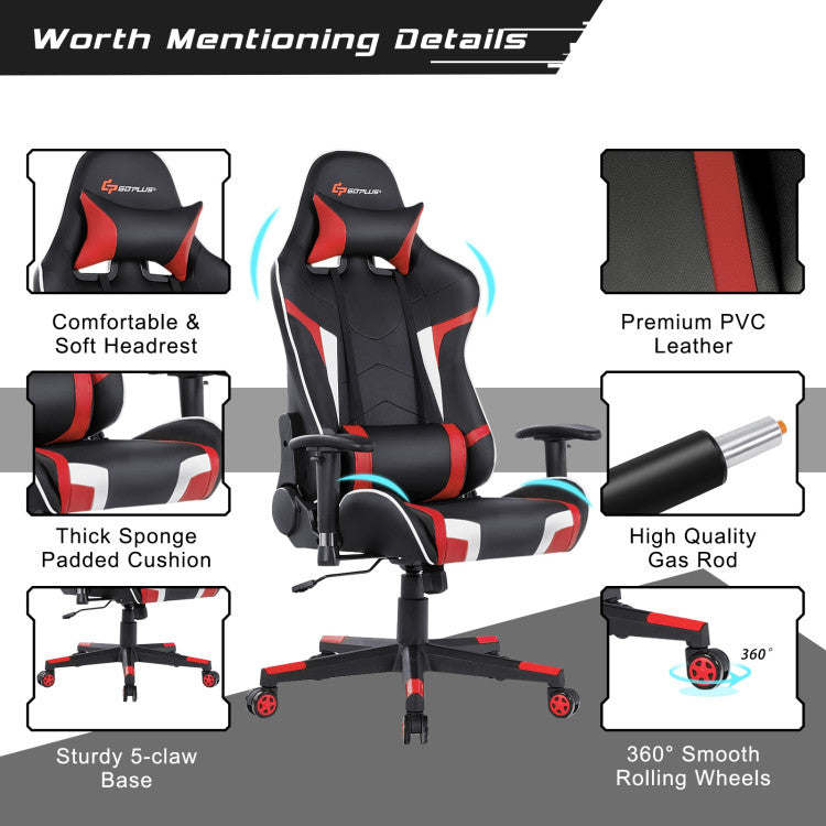 Plush Padding and Durable Upholstery: Packed with high-density sponge padding, this chair ensures long-lasting comfort, whether you're gaming or working for extended periods. The breathable and durable faux leather upholstery adds to its appeal and longevity.
