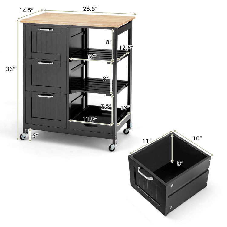 Hassle-free Assembly and Maintenance: Assembling this kitchen cart is a breeze, thanks to the clear and straightforward instruction manual. The smooth wooden surface is also waterproof and easy to clean with just a damp cloth, ensuring a hassle-free maintenance experience.