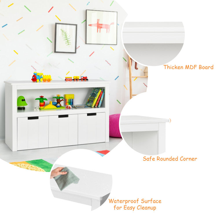Safe and Durable Material: Quality matters! Our storage cabinet is made from odor-free, safe materials, ensuring a child and pet-friendly environment. High-strength boards provide a durable construction that won't warp over time.