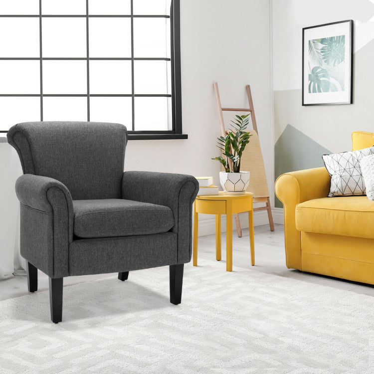 Versatile Style for Any Room: With its timeless gray color and elegant design, our accent chair seamlessly complements any living room, study room, office, and more. It effortlessly blends with various room styles, allowing you to place it anywhere in your home to suit your unique needs and enhance the overall aesthetic.
