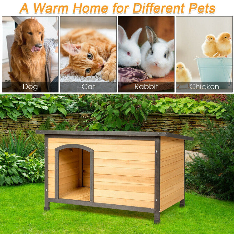 <strong>Versatile Use for Various Pets:</strong> Offered in medium and large sizes, our pet house accommodates dogs, kittens, rabbits, and more. Beyond providing a cozy home for your pet, its simple and attractive design also adds a decorative touch to your garden or outdoor space.
