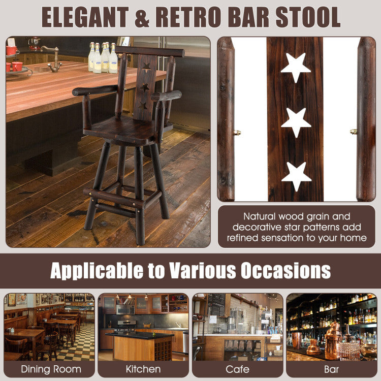 <strong>Unique and Aesthetic Appearance:</strong> The decorative star patterns showcase an eye-catching appearance. Its rustic design with natural wood grain matches well with other furniture and adds aesthetic beauty to various places, either for the kitchen, dining room, restaurant, cafe, or bistro.