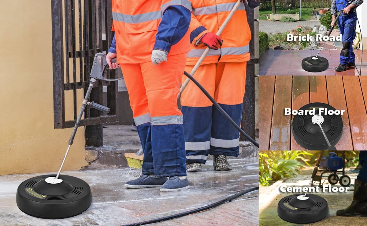 <strong>Suitable for Multiple Occasions:</strong> Our surface cleaner attachment is your ultimate cleaning companion from driveways to patios! It tackles dirt and grime with precision and is ideal for deep cleaning outdoor areas, including backyards and garages. Elevate your cleaning game and achieve sparkling results effortlessly!