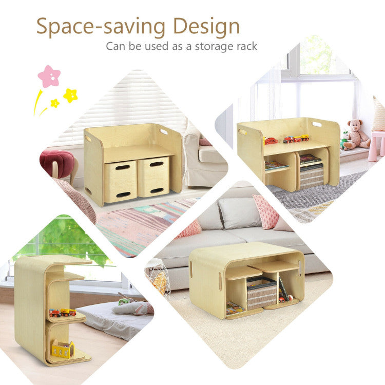 <strong> Space-Saving Design:</strong> Different from the traditional table and chair set, the chair of this furniture set can be stored under the table when not in use, which greatly helps you save storage space. The compact size can make your room look neater. Multiple storage spaces can also help you sort and store messy books or toys.
