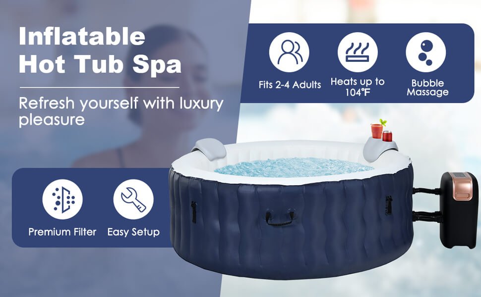 <strong>Superior and Comfortable Heating:</strong> The round tub is equipped with a newly upgraded 2240-watt heater that can provide comfortable and superior heating. It can be heated by a maximum of 104 °F, and the heating rate is 3.6-5.4 °F/ per hour (Test with an ambient temperature of 82.4 °F). Moreover, there exists a dust-proof insulation cover for speeding up heating and keeping it warm.