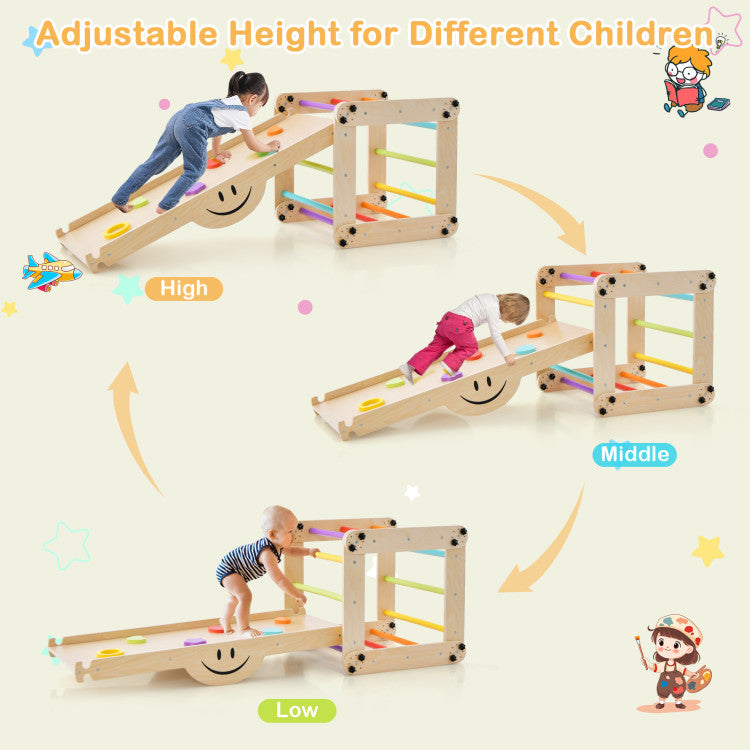 <p><strong>Adjustable Ramp for Added Fun:</strong> Adjust the height of the ramp to a low, middle, or high position to suit your little one's comfort and challenge level. Watch as they conquer each climb and build their confidence while enjoying hours of active play.</p> <p>&nbsp;</p>