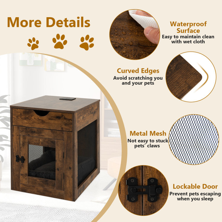 <p><strong> Safe and Comfortable Dog House:</strong> This dog crate is designed with a door with a double lock that prevents your pet from escaping. Besides, the removable felt pad inside the crate is a soft sleeping bed for pets to rest. Moreover, the 3-sided ventilation design can avoid odor and keep the room dry while providing a clear view.</p> <p>&nbsp;</p>