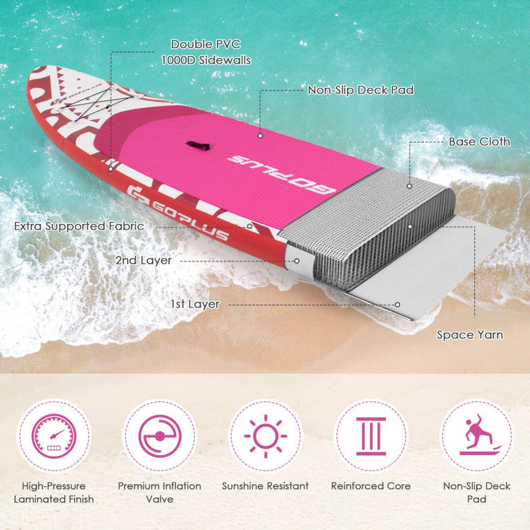 Anti-Slip Deck and Premium Materials: The soft and anti-slip deck guarantees secure footing and safety. Crafted from durable PVC material, this paddle board can withstand high pressure without deformation or bursting. The adjustable paddle stays afloat, eliminating worries about it sinking.